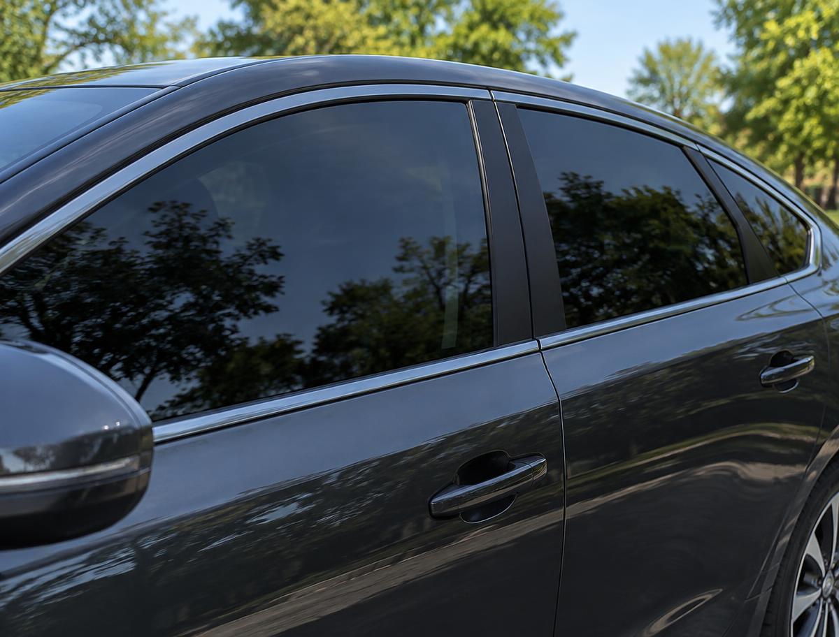 Sedan with freshly installed nano-ceramic window tint